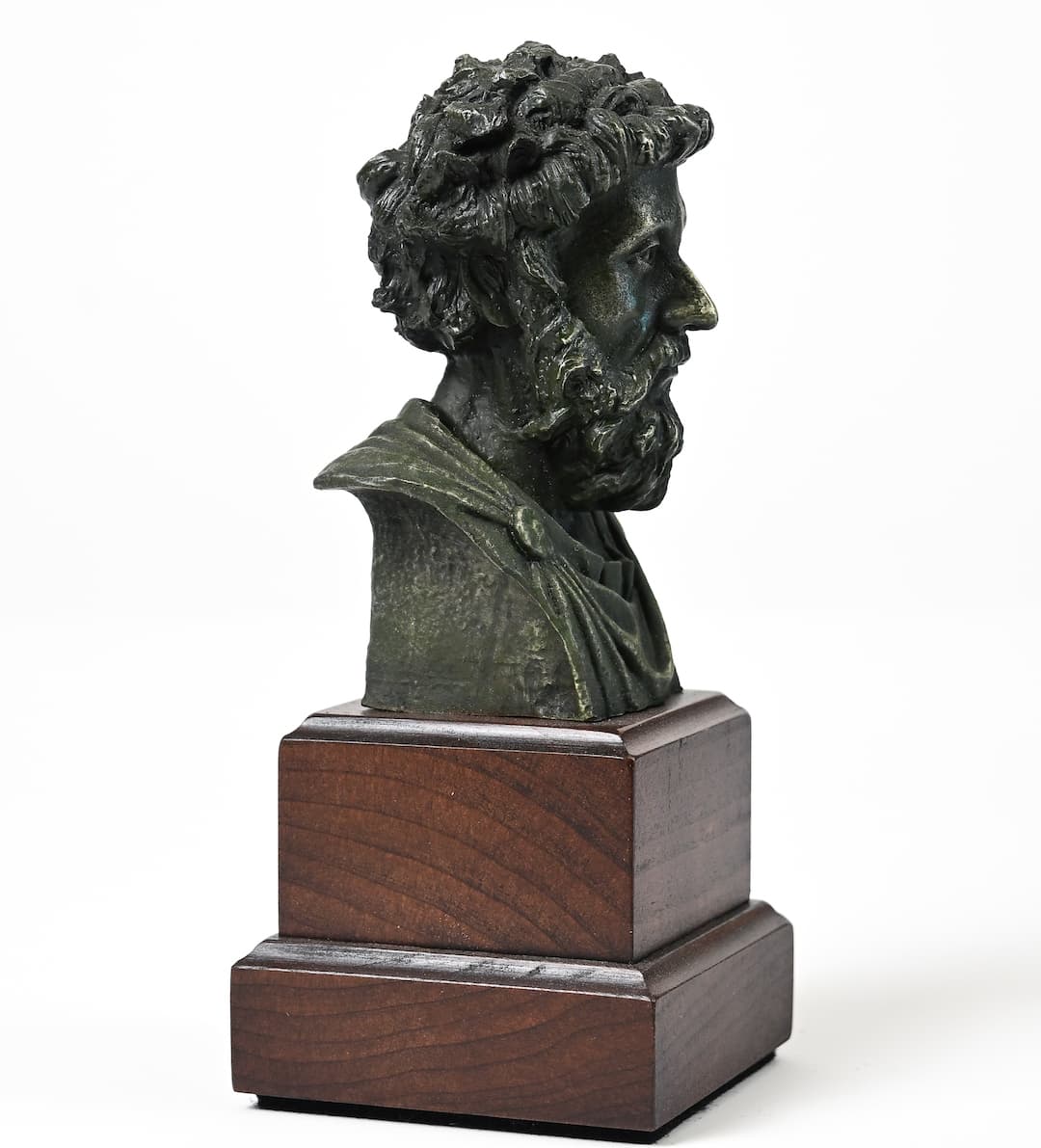 Marcus Aurelius pewter bust - right profile
