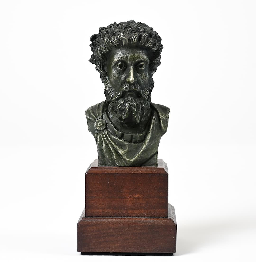 Marcus Aurelius handcrafted pewter bust - order now