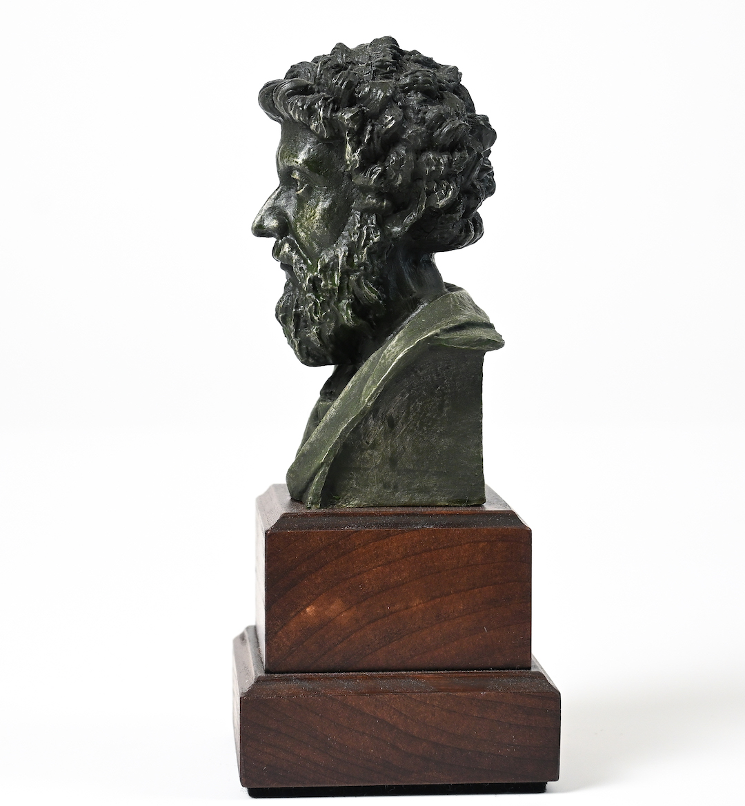 Marcus Aurelius pewter bust - left profile